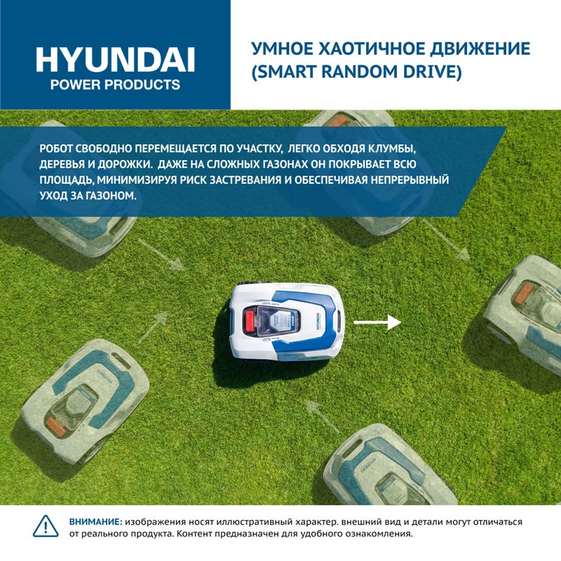 Газонокосилка-робот аккумуляторная HYUNDAI L-CORTEX-5 - 8428063