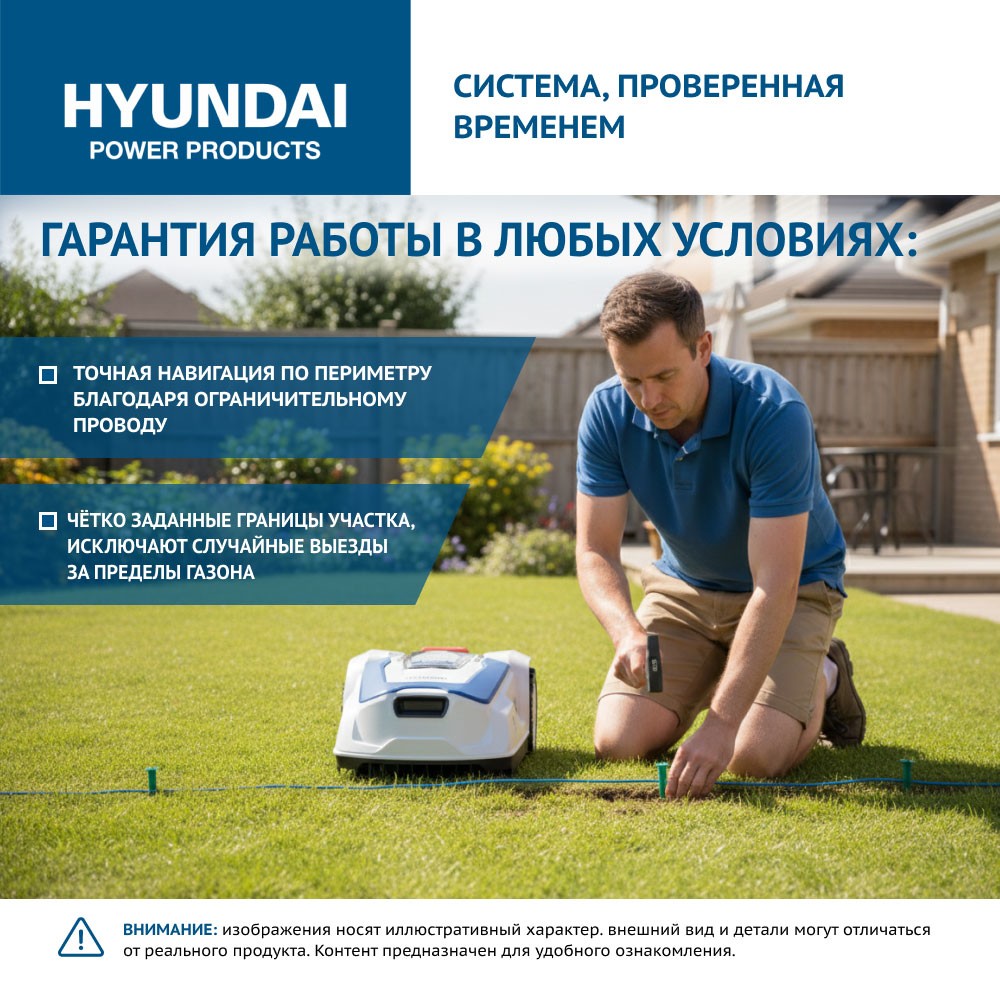 Газонокосилка-робот аккумуляторная HYUNDAI L-CORTEX-5 - 8428061