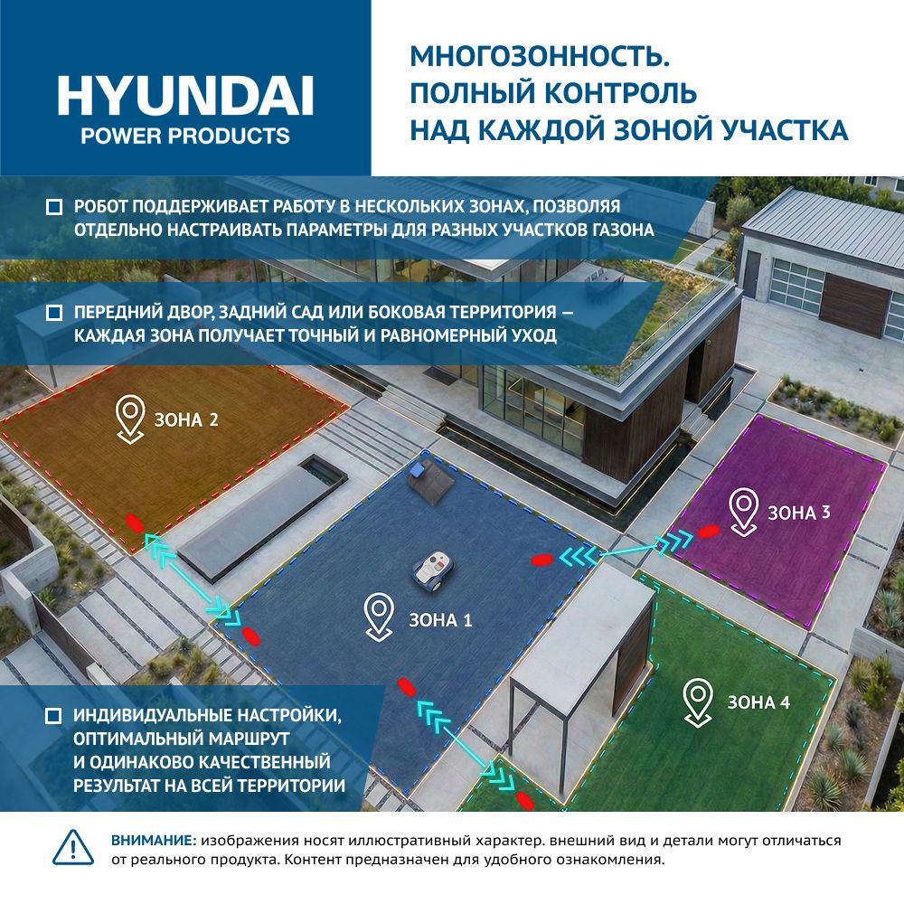 Газонокосилка-робот аккумуляторная HYUNDAI L-CORTEX-7 - 9507240
